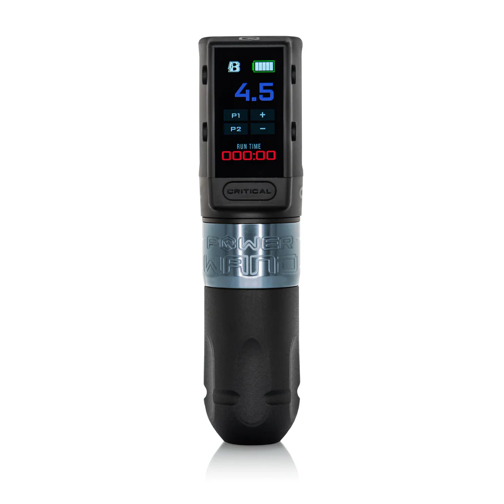 Bishop Power Wand machine à tatouer premium noire avec bague dorée