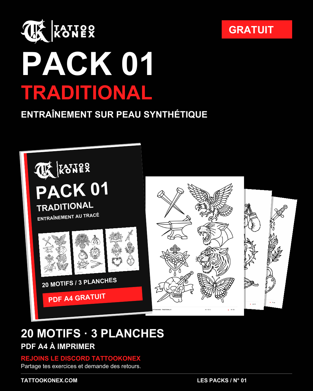 Couverture du Pack 01 Traditional TattooKonex